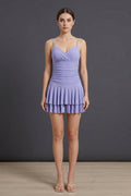 ITY Wrap Frill Hem Mini Dress In Pale Blue - Elegant V-Neck Ruffle Party Dress