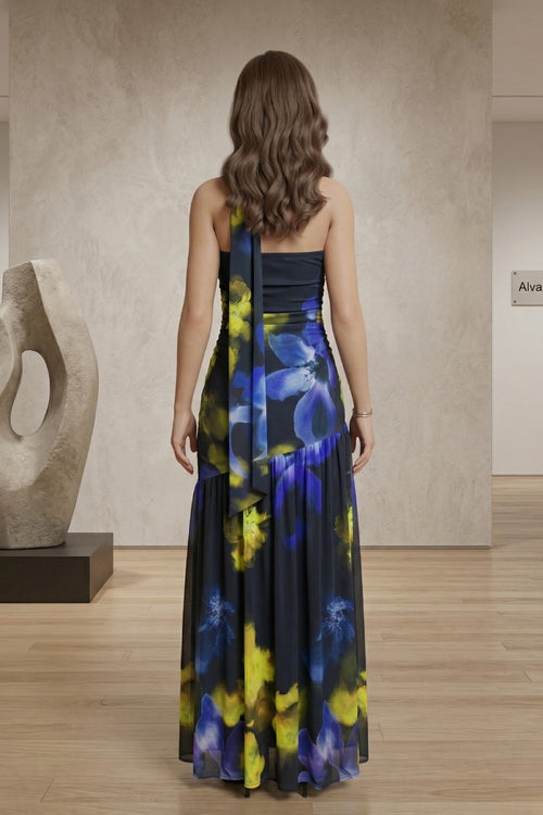 Ladies Sleeveless Tie Neck Maxi Dress - Perfect For Evening And Summer Beach Dress With Comfortable Fabric